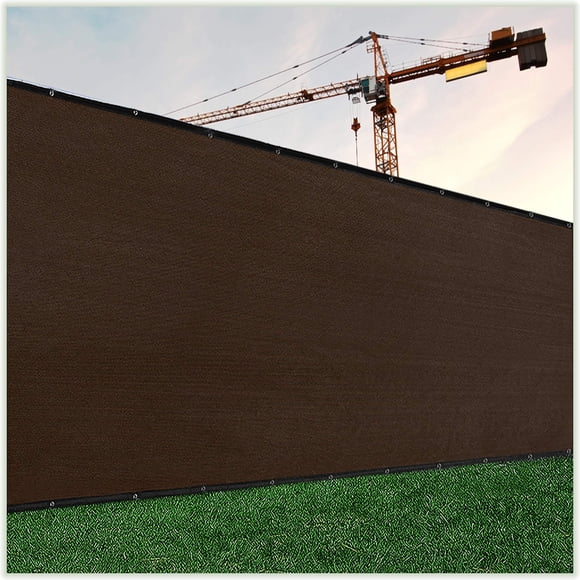 ColourTree 8' x 25' Brown Fence Screen Privacy Screen - Commercial Grade 170 GSM - Heavy Duty - 3 Years Warranty - Cable Zip Ties Included