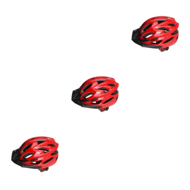 Baohd Vélo Ajustable pour Hommes - Résistance aux Impacts Texture Douce Sécurité PC Léger Taille Ajustable Maille Ajourée Rouge Ensemble de 3