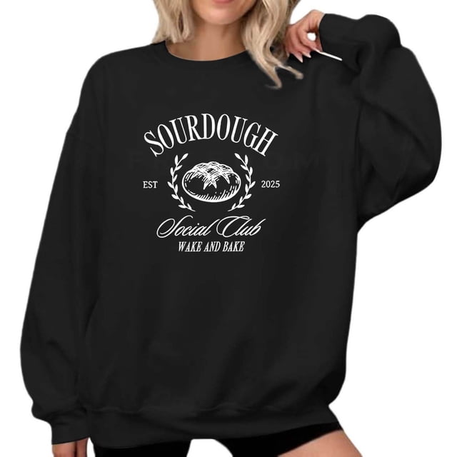 Chandail de Sport à Col Rond Imprimé pour Femme à Manches Longues, Chandail Molletonné Décontracté, Doux et Confortable, Haut Mode pour Tous les Jours