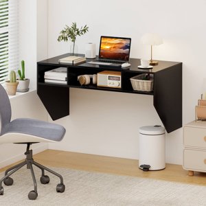 Costway Table de bureau mural flottant Bureau d'étagère Storag