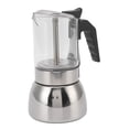 thumbnail image 3 of Moka Pot, Classic Italian Style Glass Moka Pot Stainless Steel Heat  Italian Coffee Maker For Home And Cafe, 3 of 8