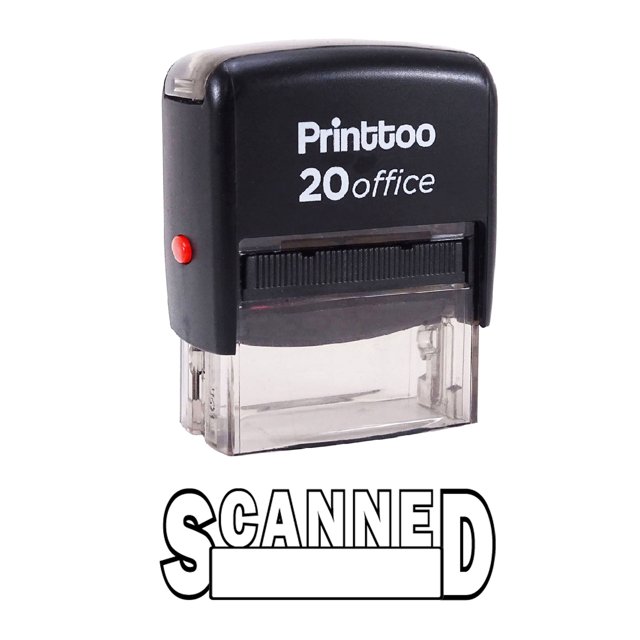 Printtoo Office Stationary Stamp SCANNED Self Inking Rubber Stamp-Black