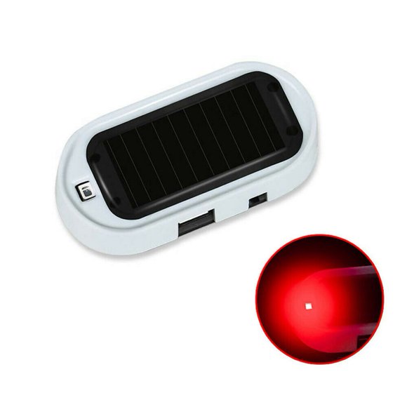 1x Lampe de Signalisation Antivol à Énergie Solaire pour Alarme de Voiture, Lumière DEL, Système de Sécurité, Flash
