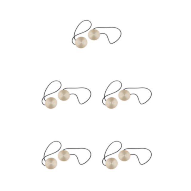 yingyy 1/2/3/5 2 Pieces Curtain Tieback Round Polyester Replacement Simple Style Household Kitchen Sunshade Drape Fixing Fastener Beige 5PCS