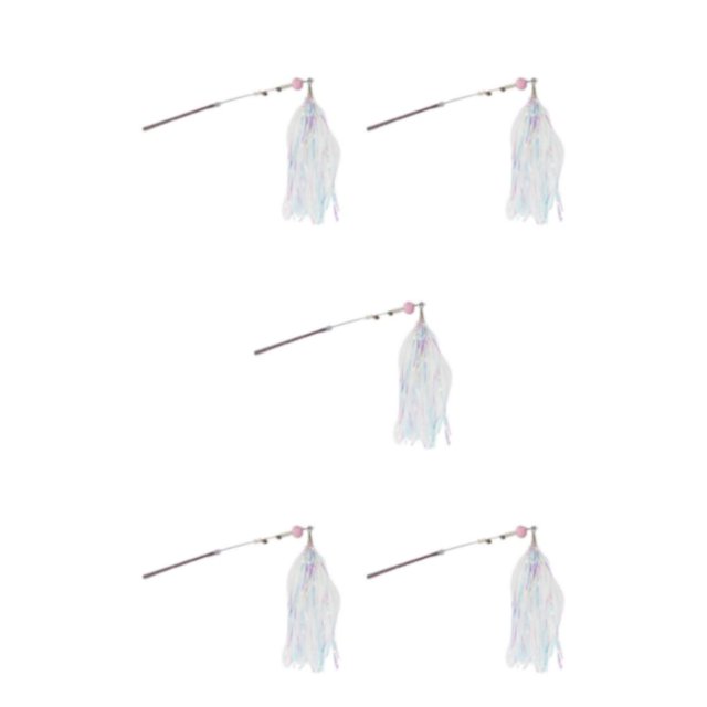 QualitChoice Chat Teaser Bâton Léger Portable Chats Jouet Réutilisable Shinny Exercice Exquis Imperméables Animaux de Compagnie Bâtons Interactifs Rose 5PCS