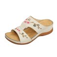 thumbnail image 2 of DPTALR Sandales à Talon Compensé d'Été pour Femmes avec Broderie Florale Chaussures pour Femmes, 2 of 6