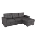 thumbnail image 1 of Moderne Tissu Sofa Sectionnel avec Lit, Rangement, 93,25 po - Charbon, 1 of 8