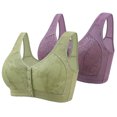 thumbnail image 1 of biudgviw Front Closure Bras for Women 2 Pc Wireless Push up Full Coverage Plus Size Bras Supportive Everyday Bralettes, 1 of 2