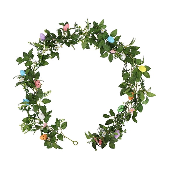 CJiaWei Guirlande d'Oeufs de Pâques 6,56 Pi Vigne Guirlande de Printemps de Pâques avec Oeufs Guirlande de Printemps Guirlande Vigne Corde pour Manteau de Cheminée de Pâques au Printemps Décoration de Pâques