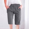 thumbnail image 2 of Timegard Womens Plus Size Shorts Elastic Waisted Drawstring Lightweight Casual Knee Length Shorts with Pockets, 2 of 5
