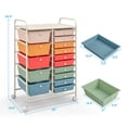 thumbnail image 3 of Gymax Chariot de Rangement Roulant à 15 Tiroirs Opaque Multicolore Tiroirs Organisateur pour la Maison Multicolore, 3 of 10
