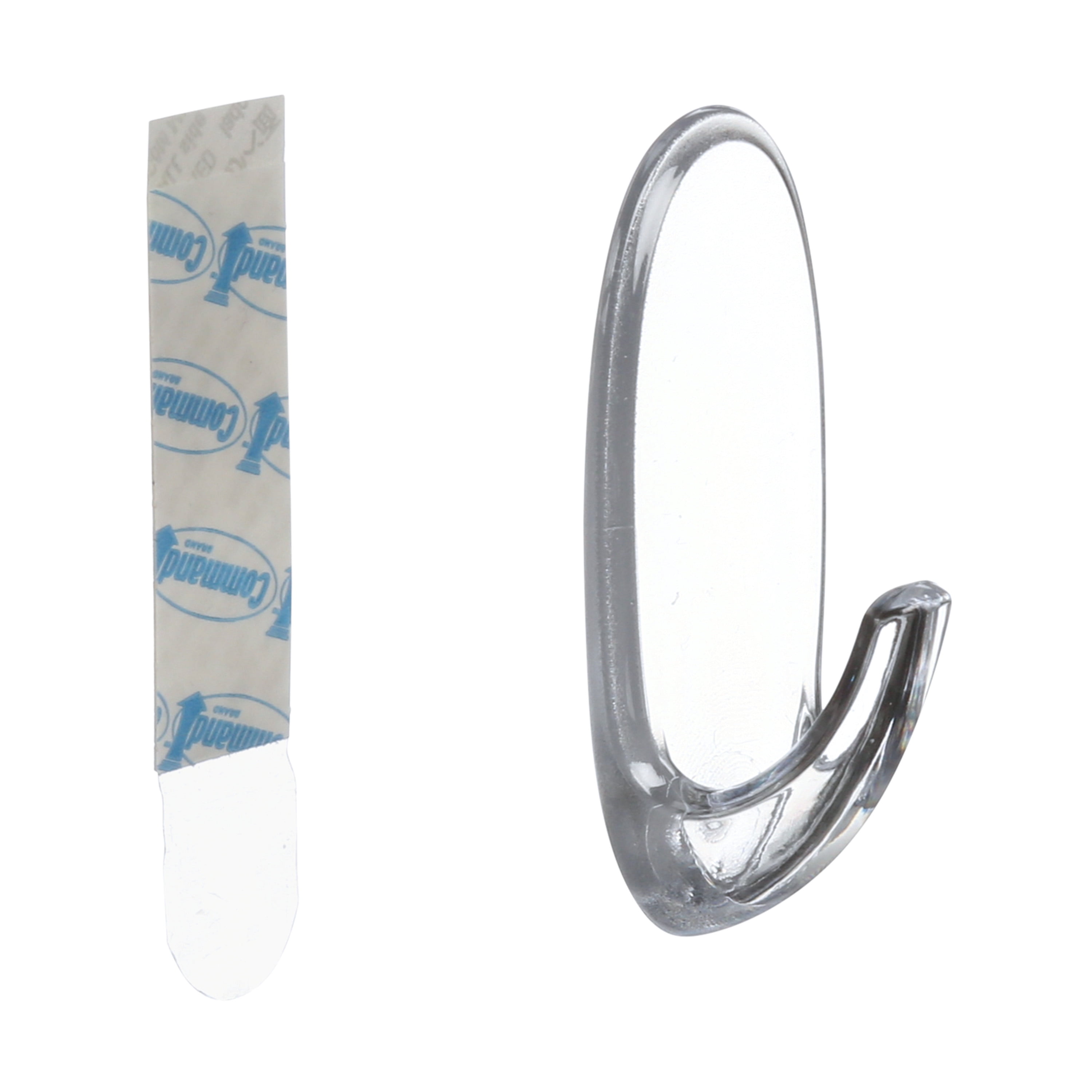 Command Clear Hooks, Medium, Holds 2 lb (0.9 kg), 6 Hooks, 12 Adhseive Strips, Value Pack