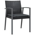 thumbnail image 3 of vidaXL 5 Piece Garden Dining Set with Cushions Poly Rattan and Steel, 3 of 5