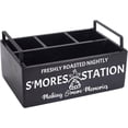 thumbnail image 1 of S'Mores Station Farmhouse S'Mores Bar Holder with Handles S'Mores Caddy Accessories Organizer Smores Supplies Container Box Serving Tray for S'Mores Maker Box Supplies Kit 11.3x4.3Inch, 1 of 9