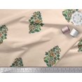 thumbnail image 3 of Soimoi Poly Georgette Fabric Leaves & Floral Block Print Sewing Fabric Yard 52 Inch Wide, 3 of 3