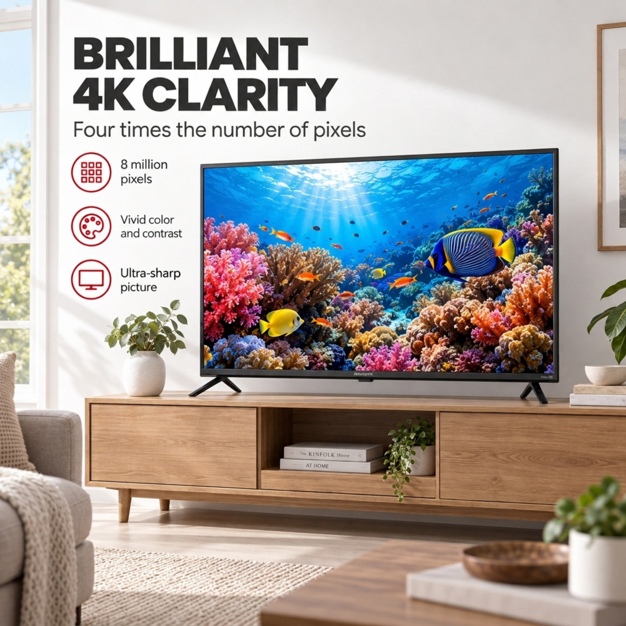 Téléviseur intelligent Magnavox 43" 4K Ultra HD HDR LED Roku, audio Dolby Digital Plus, noir