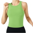 thumbnail image 2 of Ltctricy Women's Crop Tank Tops with Built in Bra Ribbed Knit Crew Neck Racerback Slim Sleeveless Workout Tops Athletic Yoga Shirts, 2 of 7