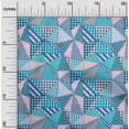 thumbnail image 2 of oneOone Polyester Lycra Teal Blue Fabric Check Patchwork Sewing Material Print Fabric By The Yard 56 Inch Wide, 2 of 5