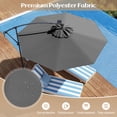 thumbnail image 4 of Costway 10FT Patio Offset Umbrella Sun Shade Solar Powered LED 360° Rotation Gray, 4 of 7