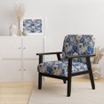 thumbnail image 2 of Designart "Neo-Victorian Elegance: Blue Roses Pattern II" Blue Rose Pattern Upholstered Accent Chair - Cottage Arm Chair For Living Room, 2 of 7