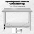thumbnail image 4 of BeesClover Stainless Steel Table for Prep & Work with Backsplash, Kitchen Heavy Duty Table with Adjustable Under Shelf and Foot for Restaurant, Home and Hotel, 4 of 7