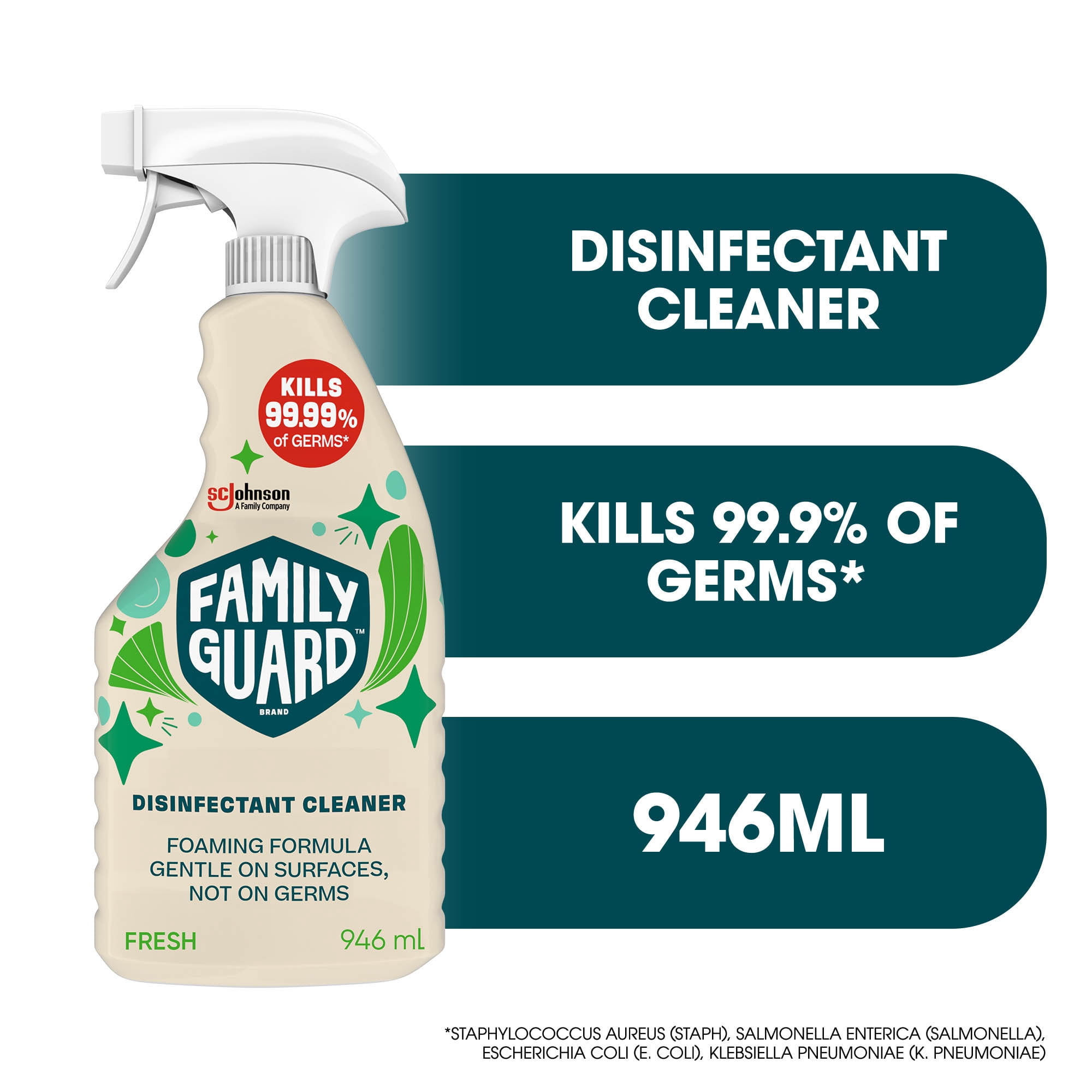 Family Guard™ Disinfectant All Purpose Cleaner, Kills 99.99% of Germs, Fresh Scent, 946ml