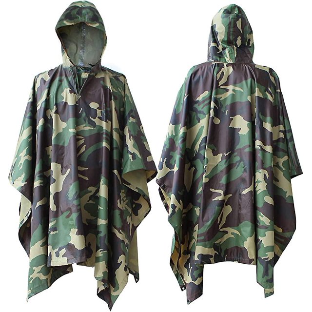 Cape de Pluie Multifonctionnelle à Capuche Poncho - Imperméable d'Accsergery, Drap de Sol de Tente Cadeau
