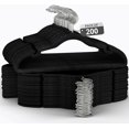 thumbnail image 1 of Velvet Clothing Hangers, 200 Pack, BlackGrayIvory, Non-Slip, 1 of 6