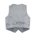 thumbnail image 4 of YONGHS Garçons Enfants Gilet de Costume Satiné Formel Coupe Classique Col en V à Simple Boutonnage Gilet de Robe Gris 4, 4 of 6