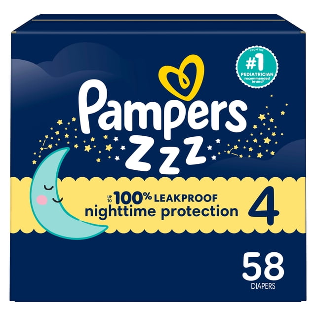 ZZZ Overnight Diapers, Size 4 (22-37 lbs), Nighttime Protection Disposable Baby Diaper