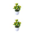 thumbnail image 1 of Ruiboury Add Touch Of Green To Living Space Artificial Plant Collection Home Decor Plastic Artificial Potted Plants False Plant lemon 2Set, 1 of 6