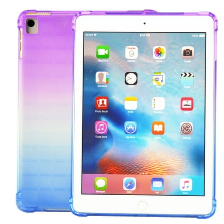 iPad 10.2 Case, iPad 8th 7th Gen Case, Osnuoph Soft TPU Silicone Gradient Shockproof Anti-scratch Protection Drop Proof Back Cover Shell for Apple iPad 8th 7th Generation 2019, Purple/Mint