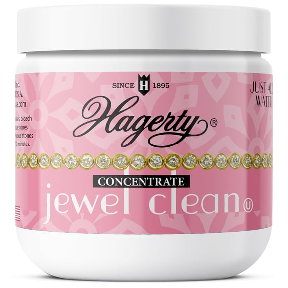 Hagerty Jewel Clean Concentrate, Jewelry Cleaner Solution with Brush and Dipping Basket for Diamonds, Gold, Platinum, and More, Kosher Cert