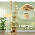 thumbnail image 4 of PawHut 89"-100" Floor to Ceiling Cat Tree w/ Scratching Posts, Brown, 4 of 10