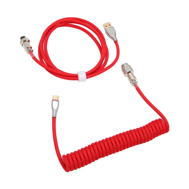 Mechanical Keyboard Cable, Fast Charging Gaming Keyboard USB Cable Double Sleeve for Office White,Black,Blue,Red,Purple