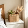 thumbnail image 4 of Aurorax Rattan Woven Storage Basket with Handles Scalloped Wall Hanging Organizer Basket Boho Decor Wall Mounted Space Saving Natural Rattan Storage Baskets for Home Decor, 4 of 6