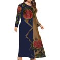 thumbnail image 2 of LSLJS Plus Size Women Casual Loose Printed Long-sleeve Crew-Neck Dress, 2 of 4