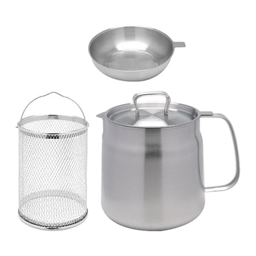 GUOOL Panier de Friture en Acier Inoxydable pour Friteuse Profonde, Antiadhésif, Universel, 1,5 L