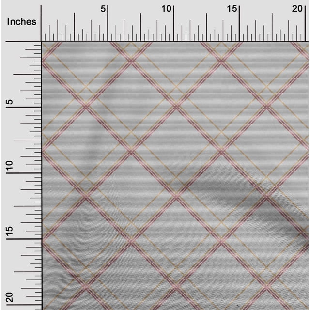 oneOone Polyester Lycra Fabric Tartan Check Printed Fabric 1 Yard 56 Inch Wide