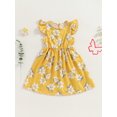thumbnail image 2 of EYIIYE Robe Midi d'Été pour Petite Fille 1T-8T, Robe Trapèze à Manches Volantées pour Tout-Petit, Imprimé Floral, Col Rond, Robe Décontractée, Col Rond, Robe de Princesse à Fleurs pour Fête, Mode pour Enfants, Vêtements Mignons pour les Vacances, 2 of 6