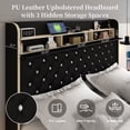 thumbnail image 3 of SIBEDS Queen LED Bed Frame with Galaxy Projector, Charging Station, 52" Headboard & 2 Drawers, No Box Spring Required, 3 of 9