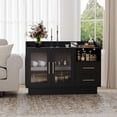 thumbnail image 3 of Wine Cabinet - Coffee Bar Station with LED Lights,High-Load-Bearing Capacity Liquor Cabinet with Drawers,Durable Double Glass Doors & Anti-Tipping Design,for Kitchen, Living Room, Dining Room, 3 of 6