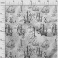 thumbnail image 2 of oneOone Rayon Gray Fabric Nautical Prints Craft Projects Decor Fabric Printed By The Yard 56 Inch Wide, 2 of 3