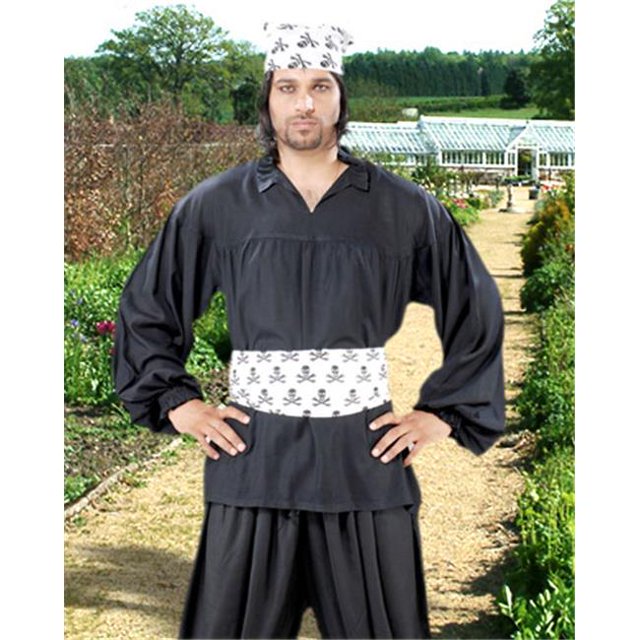 The Pirate Dressing C1116 Chemise de la Renaissance Début - Noir - 2TG