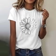 thumbnail image 2 of T-Shirt d'Été Tournesol pour Femmes Grande Taille Blouse Ample Manches Courtes Graphique Décontractée Polyester, 2 of 4