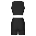 thumbnail image 4 of Workout Outfits for Women 2 Piece Ribbed High Waist Biker Shorts with Tank Crop Tops Exercise Set Yoga Outfit Tracksuits, 4 of 5
