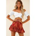 thumbnail image 1 of Women's Ruffle Short Sleeve Tie Up Back Crop Top Off Shoulder Bardot Blouse,White,XL, 1 of 5