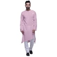 thumbnail image 1 of Atasi Satin Slub Designer Button DownKurtaFor Men Casual Summer WearKurtas-Small, 1 of 1