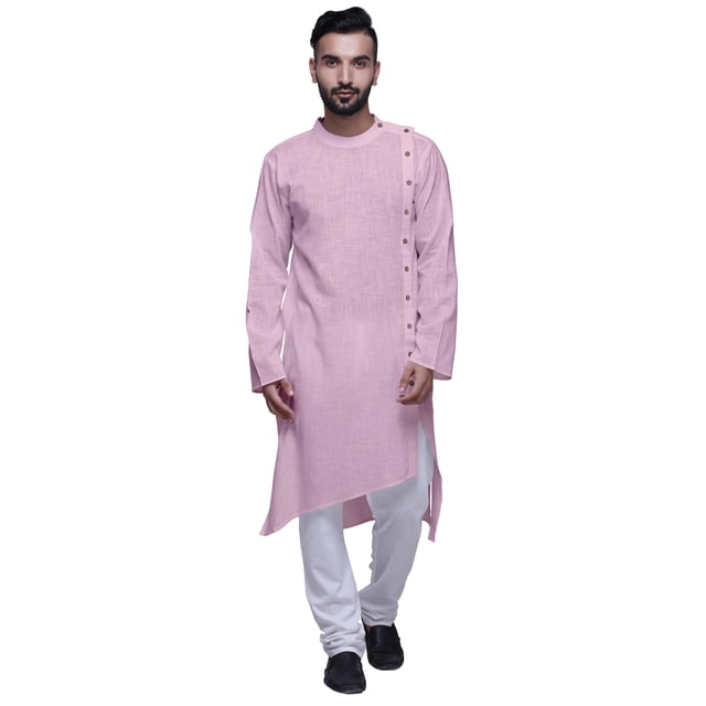 Atasi Satin Slub Designer Button DownKurtaFor Men Casual Summer WearKurtas-Small