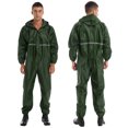 thumbnail image 1 of TiaoBug Combinaison Imperméable à Capuche pour Homme une Pièce, Combinaison de Pluie Réfléchissante, Salopette à Fermeture Éclair, Vert Foncé 3TG, 1 of 7
